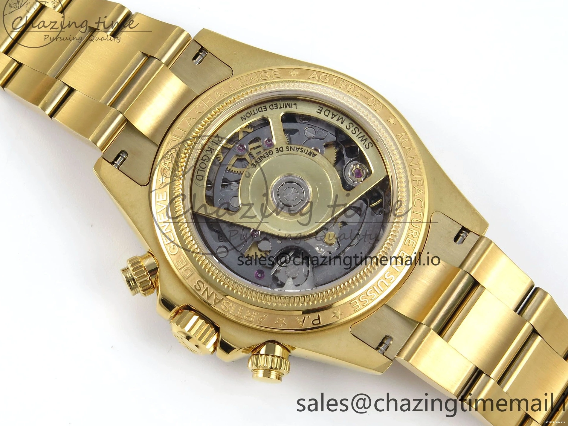 0409 Daytona Artisans Skeleton YG ADGF Best Edition Skeleton Dial on YG Oyster Bracelet SA FlexibleFit 754